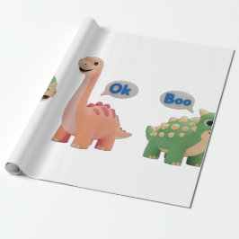 Papel De Regalo Cute Dino surprise Wrapping Paper