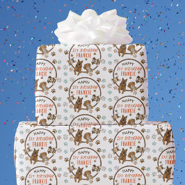 Papel De Regalo Cute Dog Paw Imprime Niños Cumpleaños