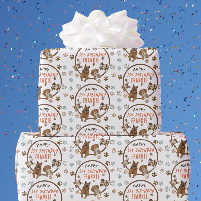 Papel De Regalo Cute Dog Paw Imprime Niños Cumpleaños (Subido por el creador)