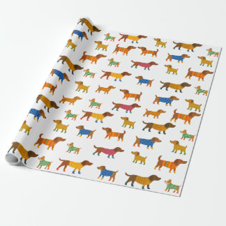 Papel De Regalo Cute Dogs in Sweaters Wrapping Paper