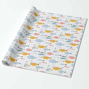 Papel De Regalo Cute Doodle School of Fish Pattern