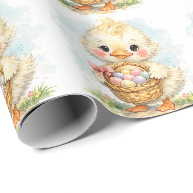 Papel De Regalo Cute Duckling Easter Egg Party (Esquina del rollo)