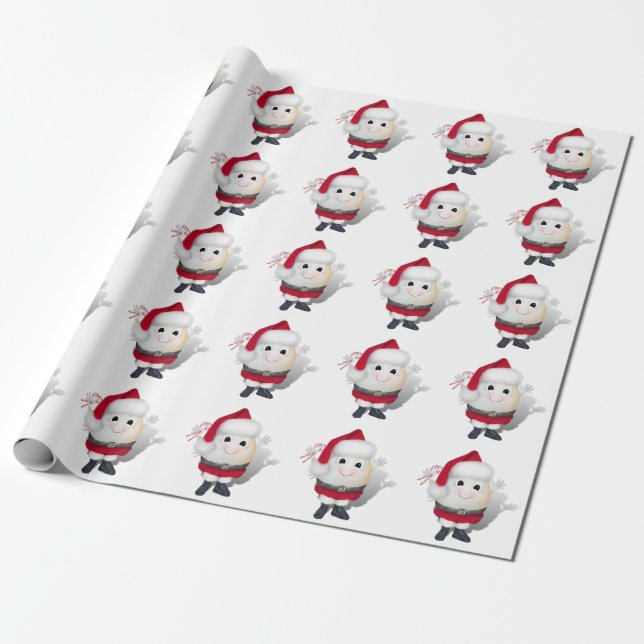 Papel De Regalo Cute Egg Santa - Navidades ordinarios (Desenrollado)