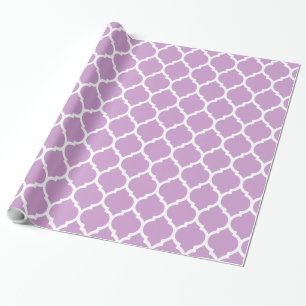Papel De Regalo Cute elegante Lavanda Patrón de Quatrefoil marroqu