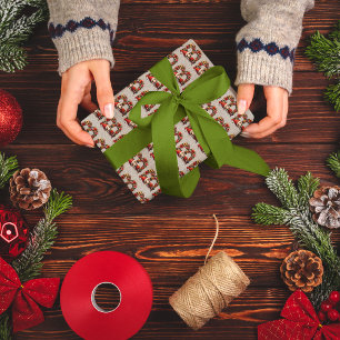 Papel De Regalo Cute Elfo de Navidad Carta Festiva B