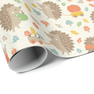 Papel De Regalo Cute ergeogos con crema de hojas pequeñas