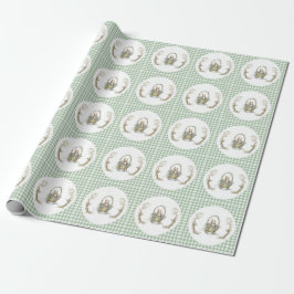 Papel De Regalo Cute Fairytale Animal Gingham Baby Shower