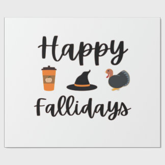 Papel De Regalo Cute Fall season Happy Fallidays Thanksgiving Hall