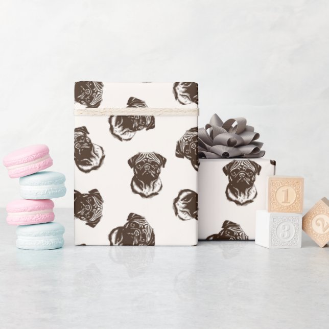 Papel De Regalo Cute Fawn pugs (Baby Shower)
