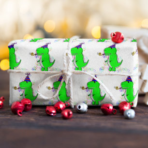 Papel De Regalo Cute feliz cumpleaños Dinosaur Confetti