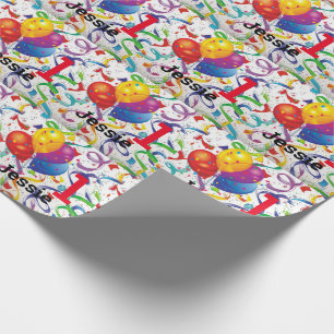 Papel De Regalo Cute Feliz cumpleaños, nombre y edad personalizado