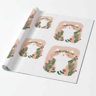 Papel De Regalo Cute Floral cat