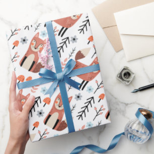 Papel De Regalo Cute Fox envoltura de regalo Forest Woodland Wrapp