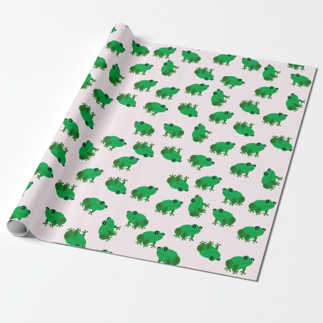 Papel De Regalo Cute Frogs Wrapping Paper (Desenrollado)