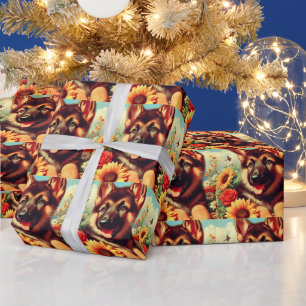 Papel De Regalo Cute German Shepherd Pinting