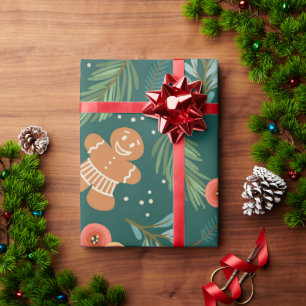 Papel De Regalo Cute Gingerbread Man Boy Navidades Country Cute