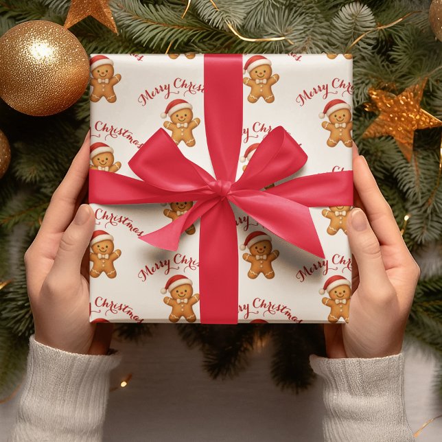 Papel De Regalo Cute Gingerbread Man with Santa Hat -  (Subido por el creador)