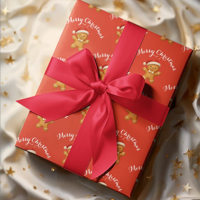 Papel De Regalo Cute Gingerbread Man with Santa Hat -  (Subido por el creador)
