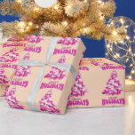 Papel De Regalo Cute Girly Pink Christmas Tree Felices Fiestas<br><div class="desc">El tema de los Navidades rosados que va más allá de las ideas tradicionales de vacaciones definitivamente es la tendencia de este año. Bota de vaca, patineta de rodillos de los 70, bolas de disco purpurinoso y baubles, fresa dulce en el flamígero y caliente árbol de Navidad rosado y corbata...</div>