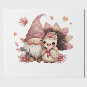 Papel De Regalo Cute Gnome de Acción de Gracias con ilustración de