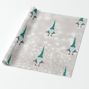 Papel De Regalo Cute gnomo desenfoque de Navidad
