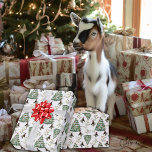 Papel De Regalo Cute Goat Christmas Tree Decoration<br><div class="desc">Elige tu propio color de fondo - mostrado aquí en blanco - esta linda cabra decorada sola en el árbol de Navidad - parece que se ha enredado un poco en las luces también - este de un lindo envuelto de Navidades seguro hará sonreír a cualquiera en la cabra enredada...</div>