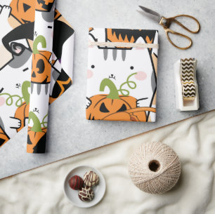 Papel De Regalo Cute Halloween Monsters Gift Wrap