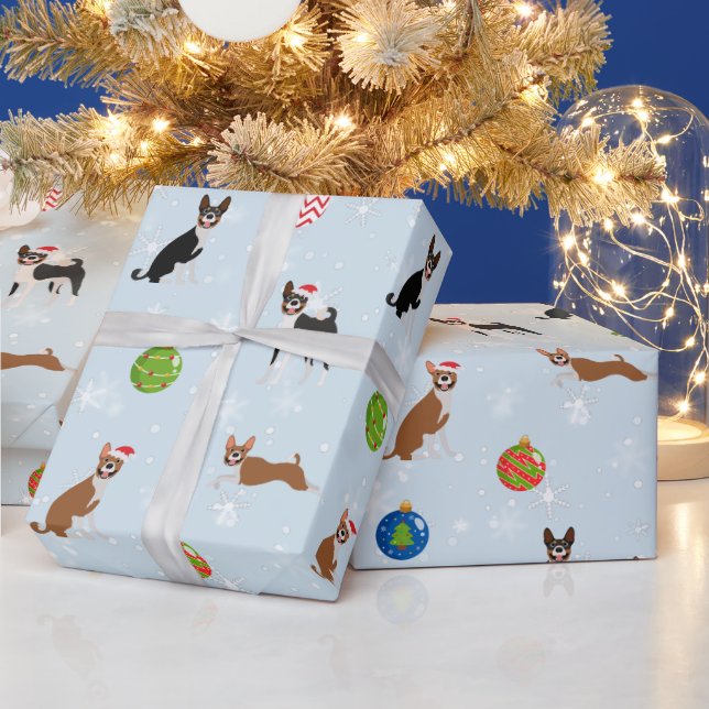 Papel De Regalo Cute Happy Basenji Hound Love Navidades (Vacaciones)