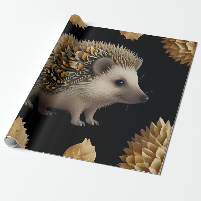 Papel De Regalo Cute Hedgehog Colorful (Desenrollado)