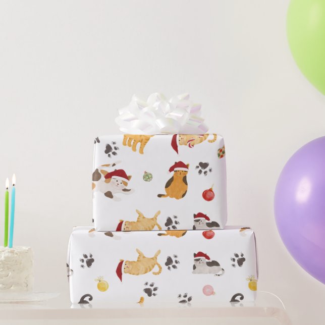 Papel De Regalo Cute Holiday Cat Pattern (Regalos de fiesta)
