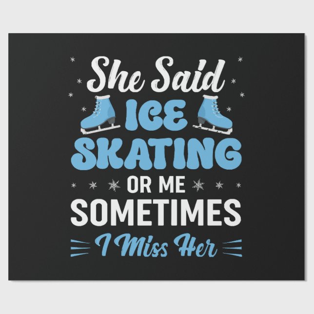 Papel De Regalo Cute Ice Rink Synchronized está llamando (Superficie plana)