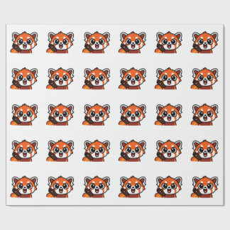 Papel De Regalo Cute Kawaii Red Panda Pattern Wrapping Paper for G