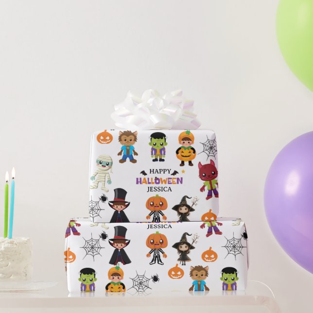 Papel De Regalo Cute Kids Halloween Fiesta de disfraces (Regalos de fiesta)