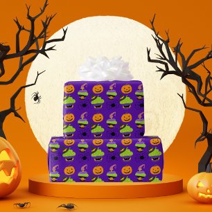 Papel De Regalo Cute Kids Halloween Purple