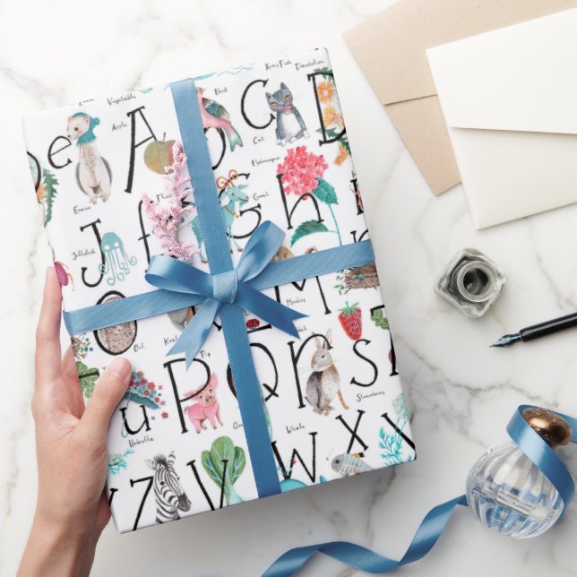 Papel De Regalo Cute kids nursery ABC | Patrón alfabeto (Regalar)