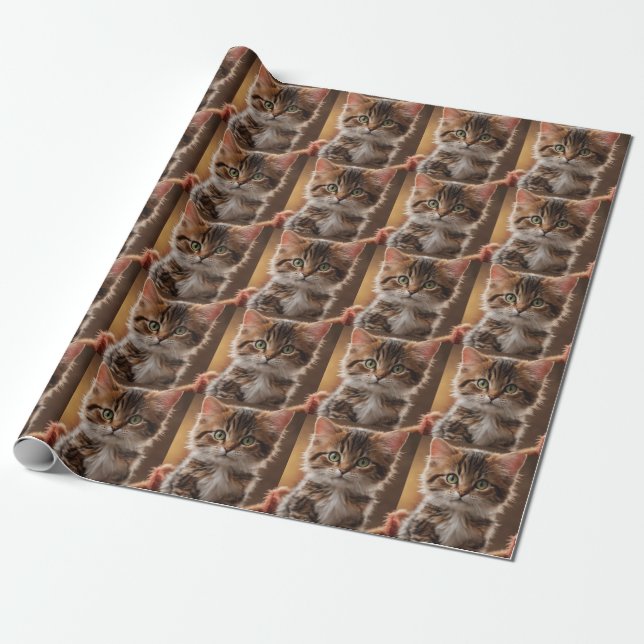 Papel De Regalo Cute Kitten (Desenrollado)
