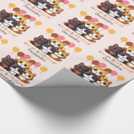 Papel De Regalo Cute Kitten Balloon Name Kids Birday