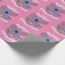 Papel De Regalo Cute Koala Bear Koalified Birthday Chica Pink