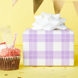 Papel De Regalo Cute Light Purple Plaid Simple Classic 