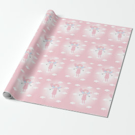 Papel De Regalo Cute little fairy in pink sky