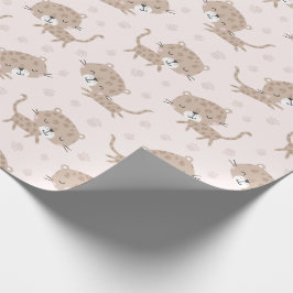Papel De Regalo Cute Little Leopards género neutro crema de arena