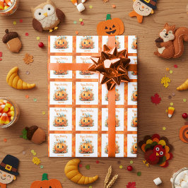 Papel De Regalo Cute Little Pumpkin Birthday