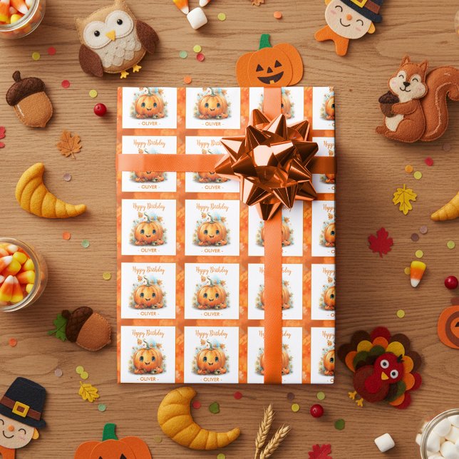 Papel De Regalo Cute Little Pumpkin Birthday (Subido por el creador)