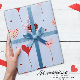 Papel De Regalo Cute Love Heart Balloon Pattern Wrapt Paper