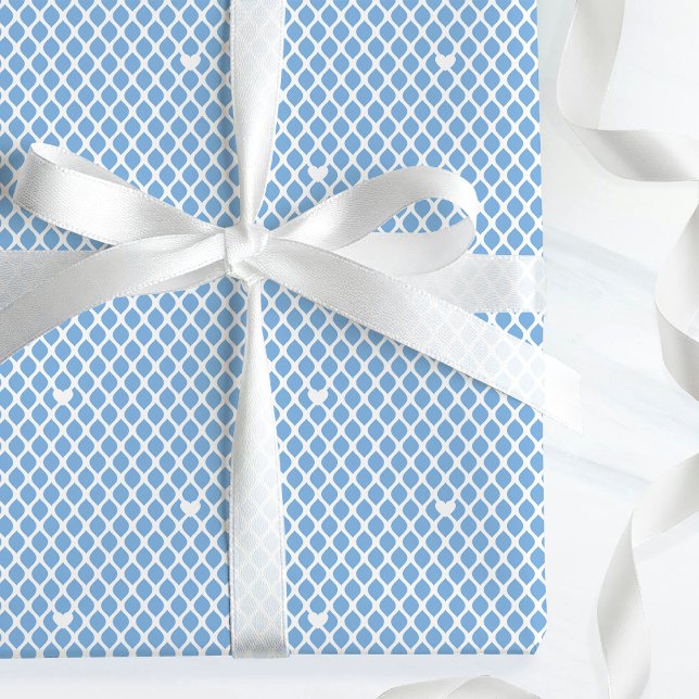 Papel De Regalo Cute Love Heart Lattice Mesh Pretty Blue Birthday (Subido por el creador)