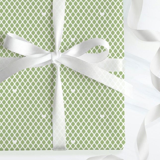 Papel De Regalo Cute Love Heart Lattice Mesh Pretty Green Birthday (Subido por el creador)