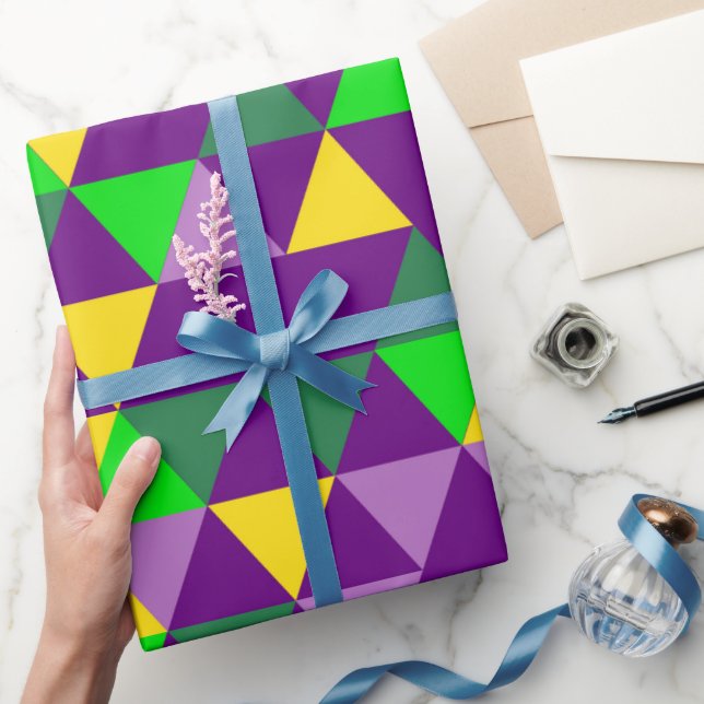 Papel De Regalo Cute Mardi Gras patrón enlosado (Regalar)