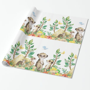 Papel De Regalo Cute Meerkats Divertido Niños Animales Envuelto