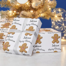Cute Merry Christmas jingerbread man personalizado