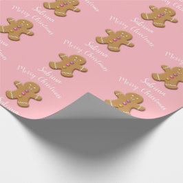 Papel De Regalo Cute Merry Christmas jingerbread man personalizado